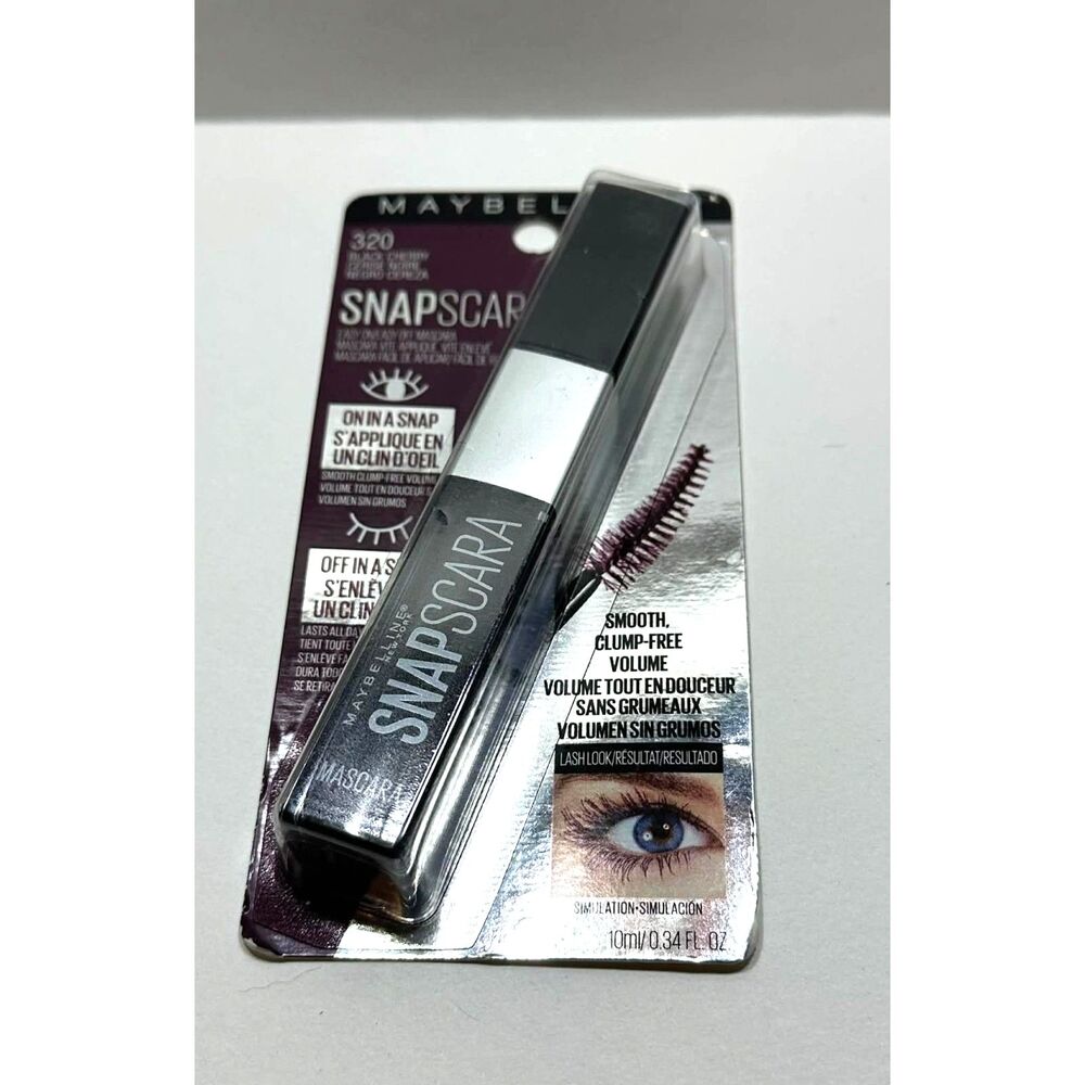 Maybelline Snapscara Washable Mascara Makeup # 320 Black Cherry NEW